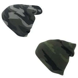 Casaba Double Layer Winter Beanies Camouflage Toboggan Caps Hats Men Women